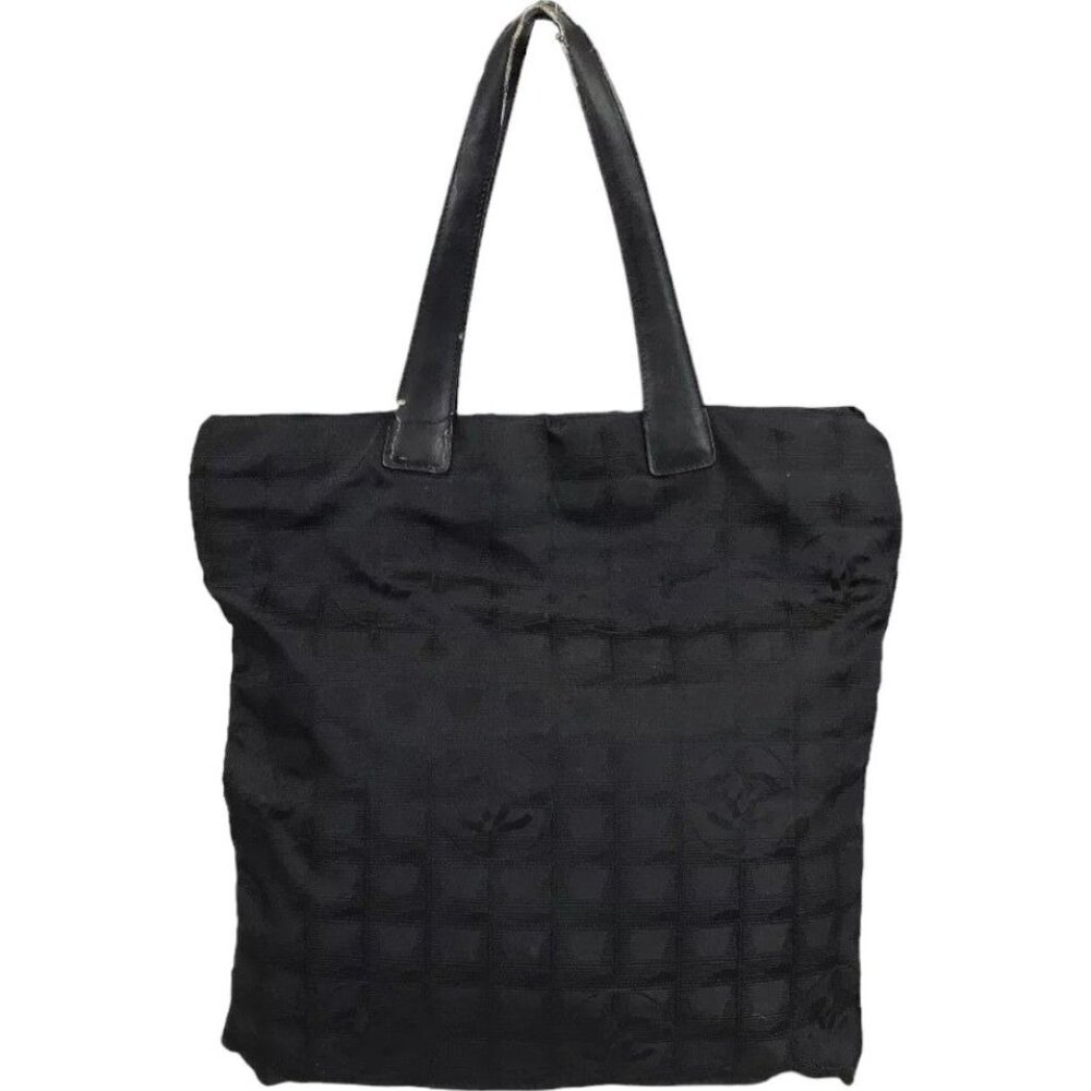 471175AJ (V2) Chanel Tote Bag Travel Line Black Nylon